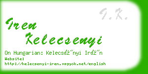 iren kelecsenyi business card